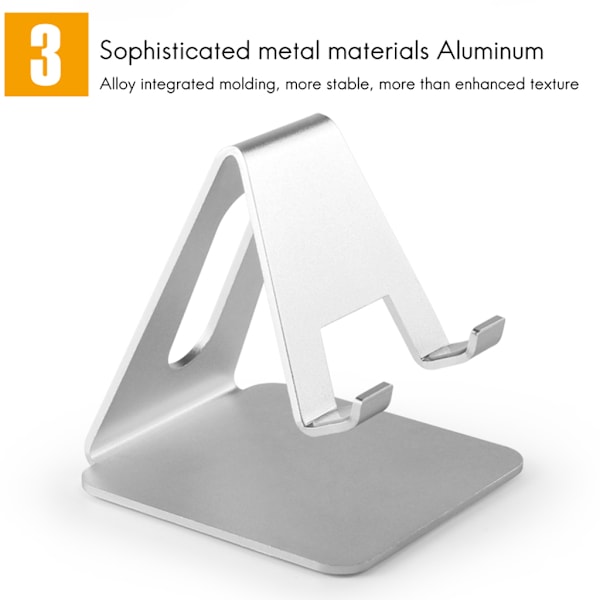 Universell aluminium bordsstativ för mobiltelefoner, hållare, stativ, mobiltelefon, surfplatta, stabil, antideformerad, 1 st Black