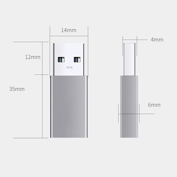 USB C - USB -sovitin parantaa toiminnallisuutta useissa laitteissa Silver - USB2.0