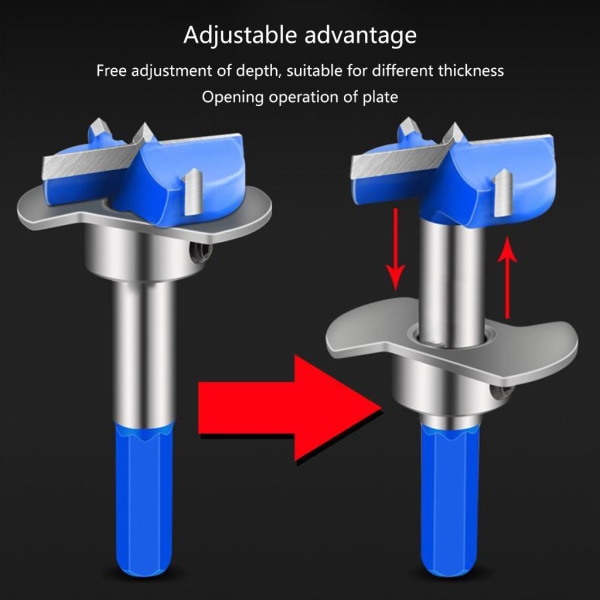 Justerbar Positioneringsborr för 35mm gångjärnshål Träbearbetning Hålöppnare