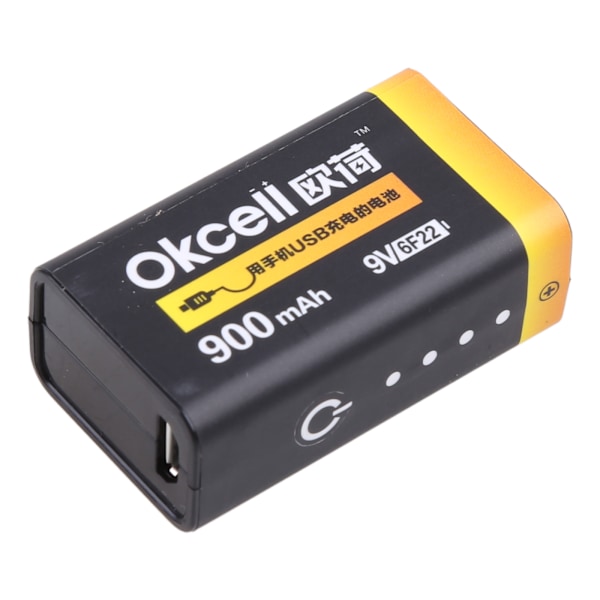 9V 900mAh Micro USB Laddningsbart Lipo-batteri för Multimeter Mikrofon Fjärrkontroll