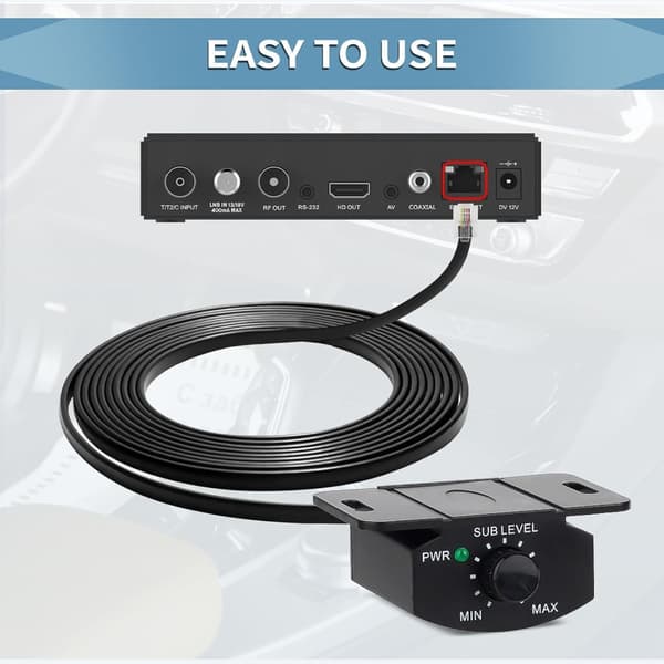 12 fot kabel basreglage lågreglage för bilsubwoofer ljudsystem