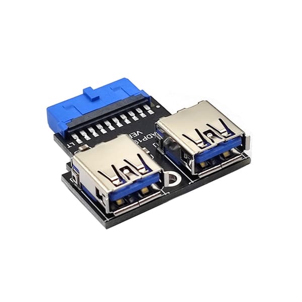 USB Adapter HUB Header 19Pin til USB Connector 2 Port USB3.0 Konverter Board PC null - B