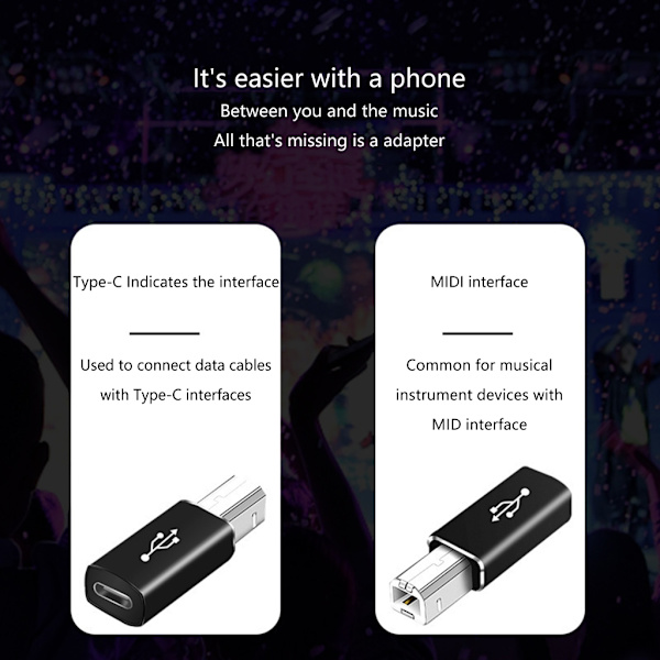 USB C Hunn til USB Firkant Hann Adapter Type C til USB Lader Konverter USB null - Elbow silver
