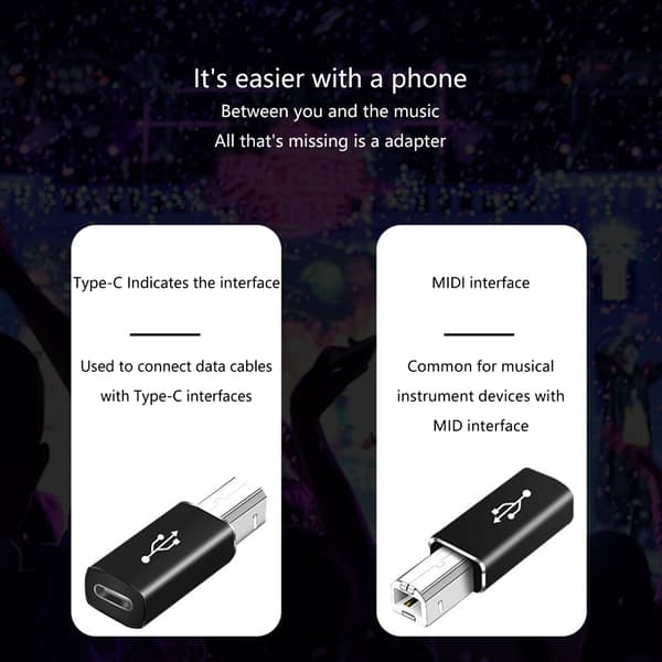 USB C Hunn til USB Firkant Hann Adapter Type C til USB Lader Konverter USB null - Straight black