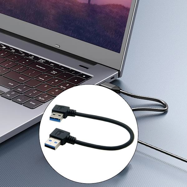 90 Graders Vinklet USB 3.0 A til A Han-kabel Problemfri Forbindelse Hurtig Overførsel 0.5m