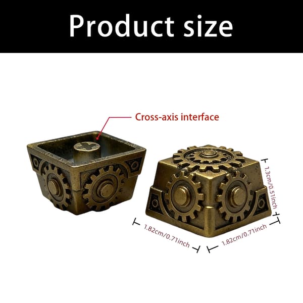 3D-tangentbordsknapp i harts med kugghjulsdesign och universell passform
