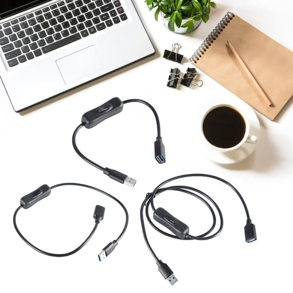 USB 3.0 Förlängningskabel med Strömknapp Snabb Hastighet 5Gbps Dataöverföringskabel 1m