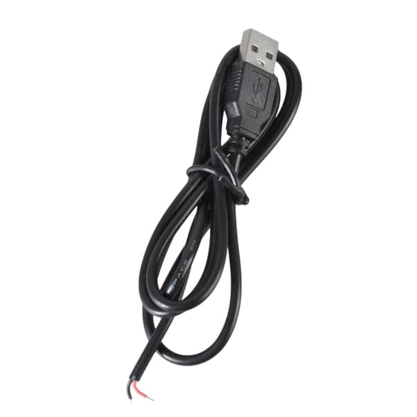 Lige Hoved USB til 2-benet Bar Ledning Åben Ende Strømkabel til DIY Elektronik 1m