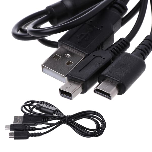 2-i-1 USB-strømladekabel Y-splitterledning for 3DS for NDSI for DS Lite
