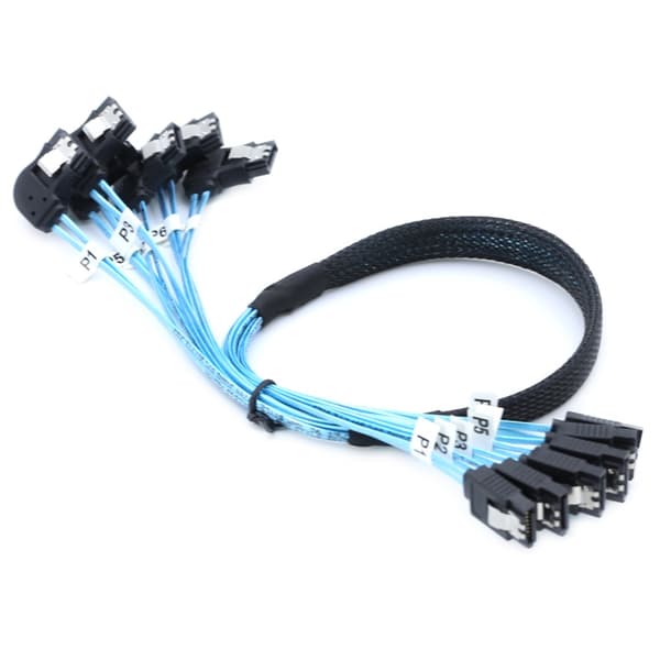 Premium SAS4.0 6SATA til 6SATA 7PIN Data Server Kabel til SSD-forbindelse 50cm