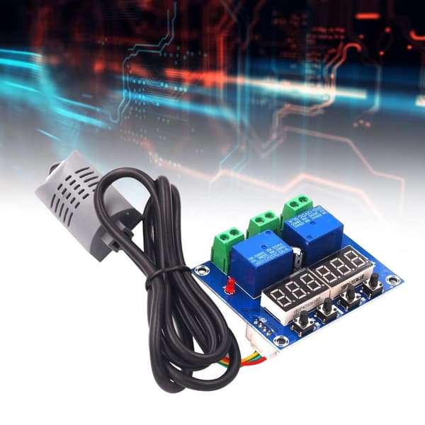 12V Dobbel Utgang Termometer Hygrometer Kontrollmodul Kort Termostatmodul Digital Temperatur Fuktighetskontroller
