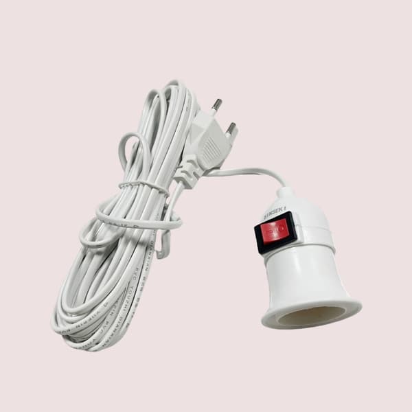 E27 Lampefod med strømkabel, uafhængige trykknapkontakter til LED-pendel EU Plug