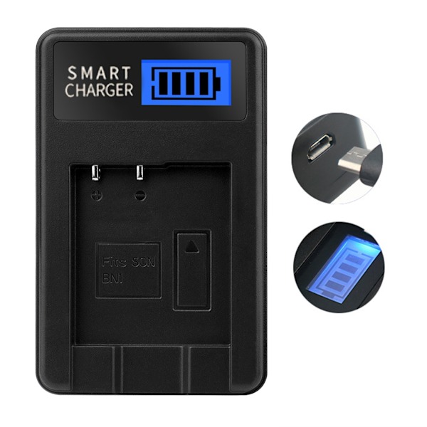 Kompakt Batteriladdare med LCD-skärm för Cyber-shot DSCT110, DSCT99, Kamera