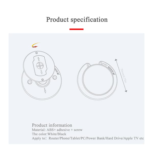 Universellt roterbart väggfäste för Xiao Mi/för Huawei White