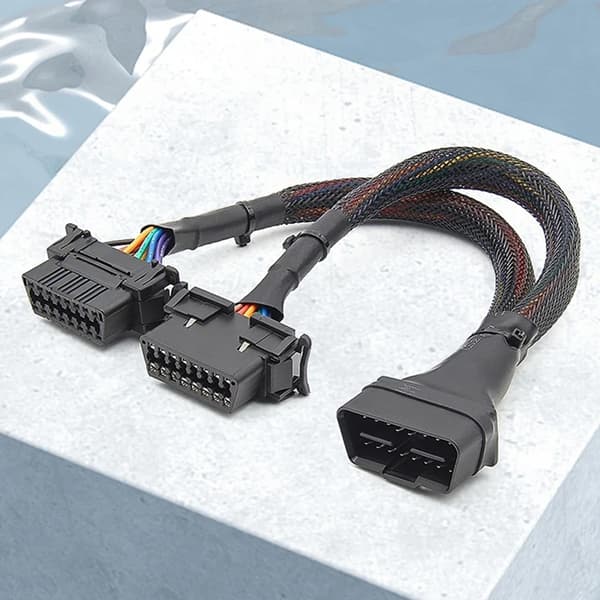 Forlengelseskabel OBDII Forlengelse Y Flat Splitter Ledningsadapter