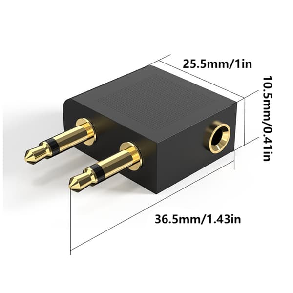 3,5 mm flyhodetelefonkontakt pluggkonverteringsadapter bærbar konverter 1 til 2