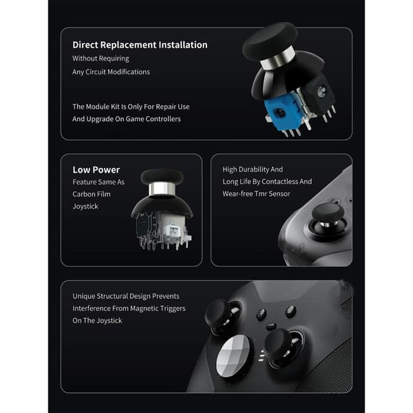 Anti-drift analog spakmodul för handkontroll TMR elektromagnetiska joysticks ergonomisk tumspak med lock null - O ne