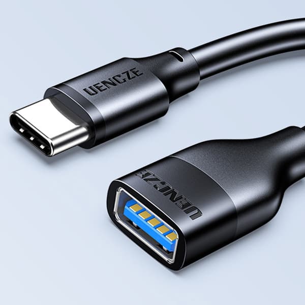 USB C hann til USB3.0 hunn adapterkabel 5V3A 5Gbps for smarttelefoner og bærbare datamaskiner 25cm Fold in half 41mm