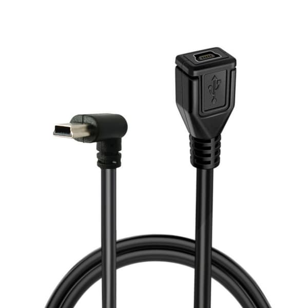 Mini USB-kabel Standard Mini USB hann til Mini USB 5-pinners hunn ladekabel USB-ladekabel rask dataoverføring null - Left curved style
