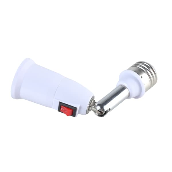 E27 Medium Base Socket-konvertere Forlengelse 180 graders roterbar lyspæreadapter for E27 LED, glødelampe, vifte