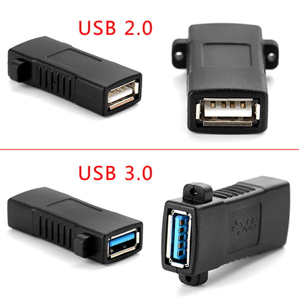 USB Hun til Hun Adapter 2.0 3.0 Hun Til Hun Sokkel Panelmonteringsadapter White