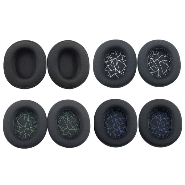 Utskiftbare øreputetrekk Vaskbare nettingstoffputer for Arctis 1 3 5 7 9X Headset Lydisolering White printing