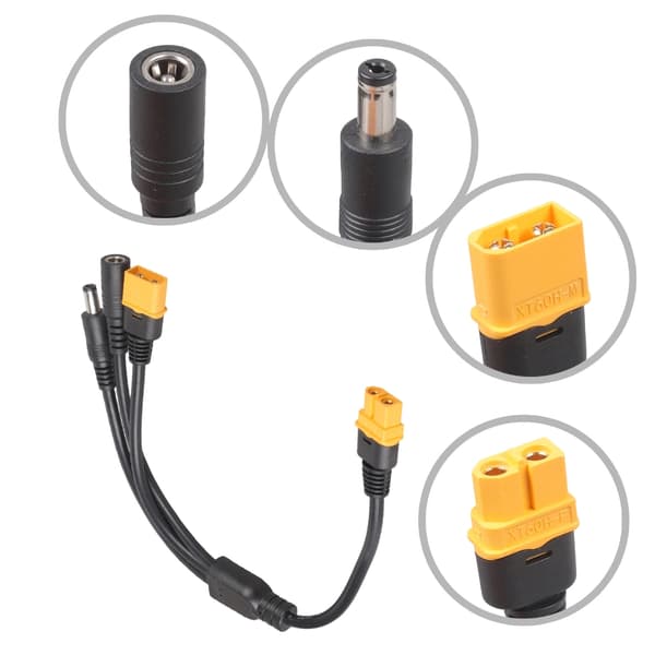 Universal XT60 tilkoblingskabeladapter med 5521-ender for ulike bruksområder