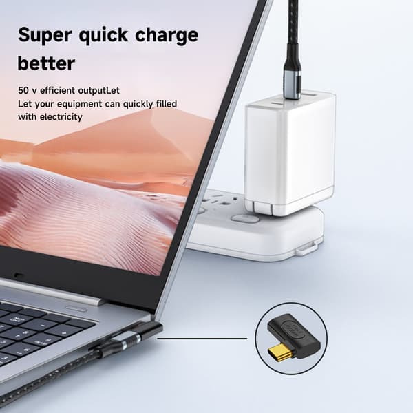 USB C Uros-Naaras -sovitin 240 W Virransyöttö, Type C -liitin Type C -sovitin USB C Uros-Naaras -jatkojohto null - A