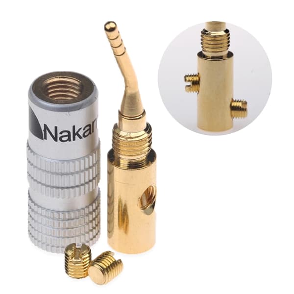 4 stk/sett lydjackplugg 2 mm gullbelagte bananplugger videohøyttalerpluggadapter