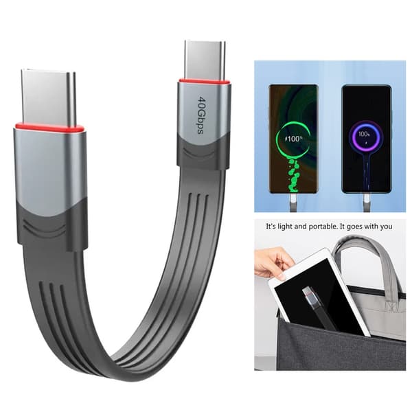 Til 3 kabel 60W 40Gbps til 3 certificeret USB C kabel til MacBook med Emark chip 150MM - A