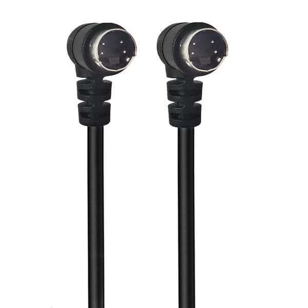 Mini Din 4 Pin Han til Han S-Video Kabel Stikledning til Videokameraer Bærbare Computere 0.5m - Double bend