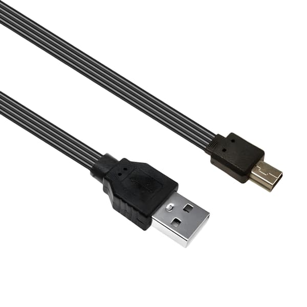 Vinkelrett USB til Mini USB-kabel Silikon Flat Ledning Egnet for Lading 10cm straight head