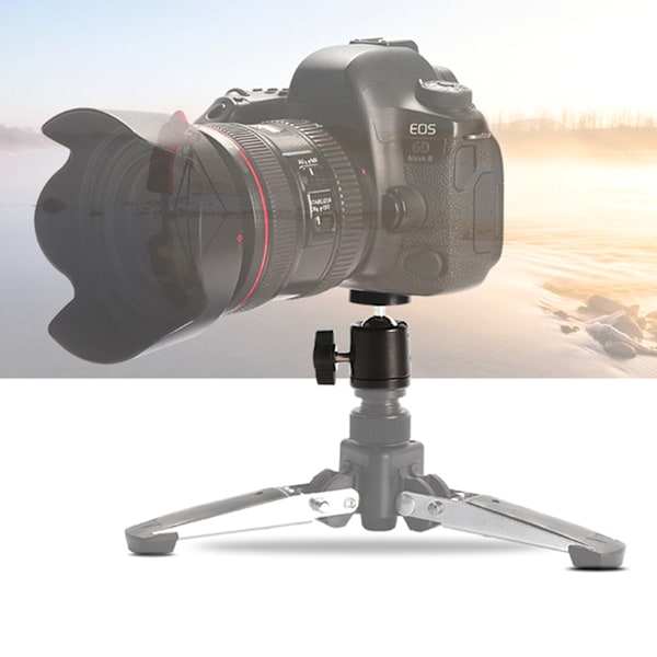 Mini Stativkula för Huvud 360° Roterbar Stativfäste Kamerakulahuvudadapter med 1/4\" Skruvhål för DSLR Videokamera Ljusfäste