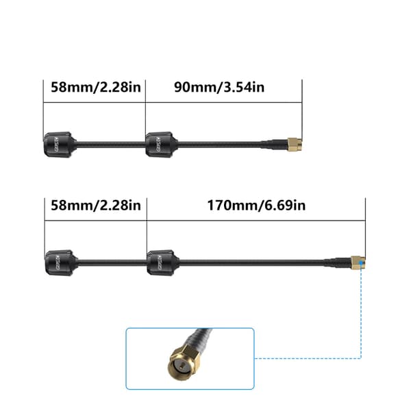 Optimals Reception 5.8G FPV Antenner LHCP SMA Dubbla Antenner för FPV-system null - LHCP  170mm