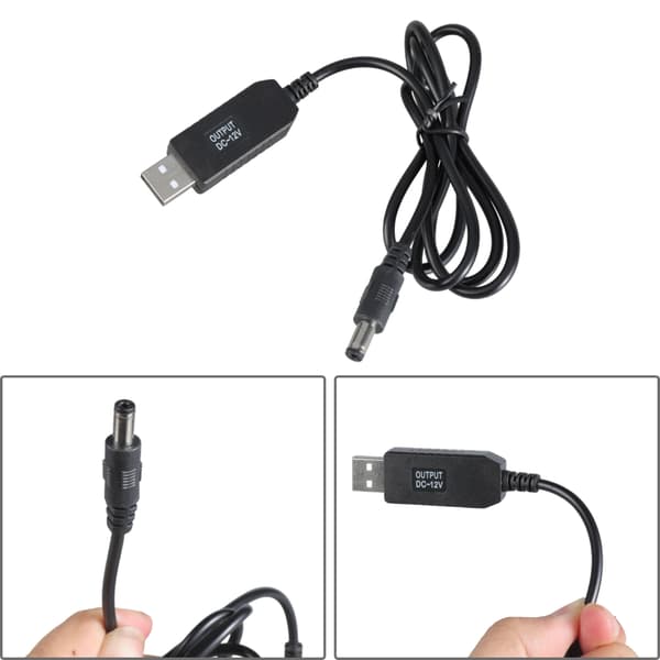 USB til DC5521 Spenningsomformer Kabel 5V til 12V Strømforsyningsledning