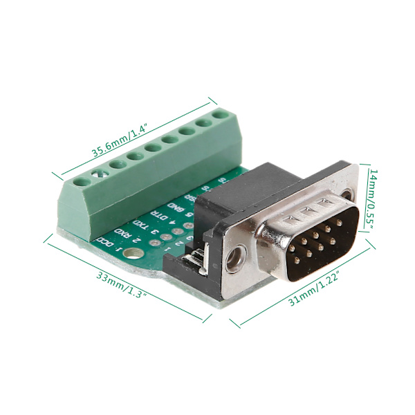 DB9 Han/Hun D-SUB Adapterplade Stik RS232 Seriel Til Terminalkort Sig Mal e