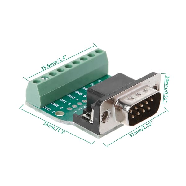 DB9 Mann/Kvinne D-SUB Adapterplate Kobling RS232 Seriell Til Terminalkort Sig Mal e