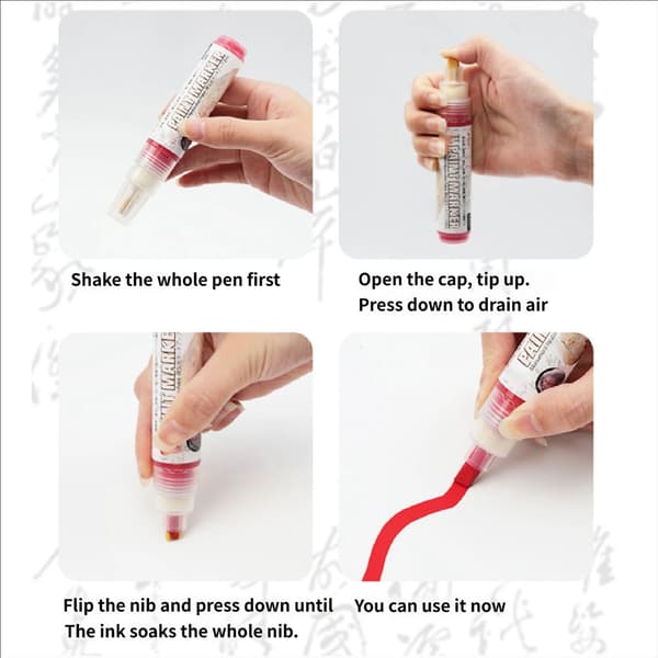 Permanent stenmarkörpenna 3 mm spets ergonomiskt grepp stenmålarpenna för att skriva 8.5mm red