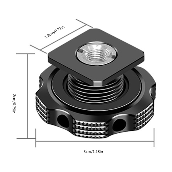 1/4 tum Skruv Kallsko Mount Adapter för DSLR Kamera Rig Kamera Blixt Shoe