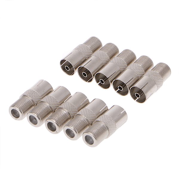 10 st F-kontakt Hon till TV PAL Hon RF Koaxial Adapterkontakt