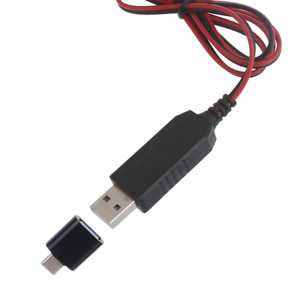 Universal 6V LR14 C Batterielliminator USB Strömförsörjningskabel, 4 st LR14 C Batteriutbytesadapter