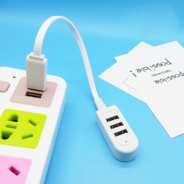 3-port USB Hub Splitter Extender USB Adapter Höghastighets Splitter Notebook En-till-Tre Extender Hub för Stationär Dator Laptop 1.2m