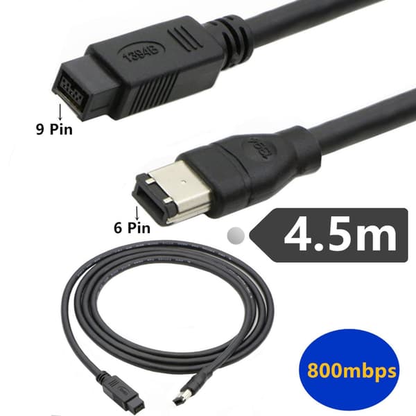 Firewire IEEE 1394-kabel 6-benet til 9-benet Firewire 800 til 400-kabel til printer 1.8m