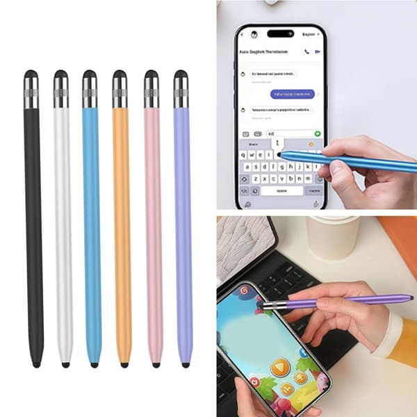 To-hoved Touch Pen Blød Gummispids Universel Kompatibilitet til Tablets Smartpho Blue