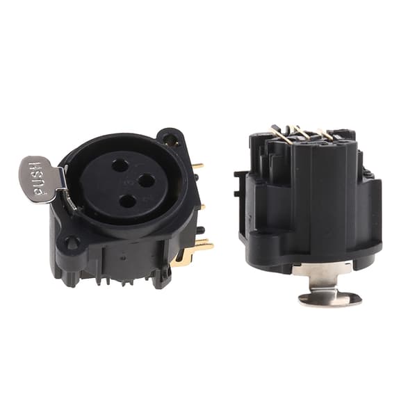 2 stk. 3-polet XLR hun Jack Panel Mount Chassis Socket Connector til mikrofon guitar
