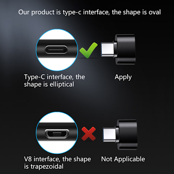 1 par TypeC til USB-adapter Interfacekonvertering Datatransmission Opladningskonvertering til mobiltelefoner og tablets White