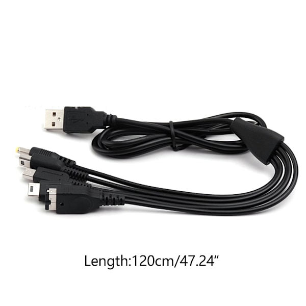 Laddare för NDSL/WiiU/3DS XL 2DS DsiXL för NDS/GBASP/PSP1000 5-i-1 Laddningskabel