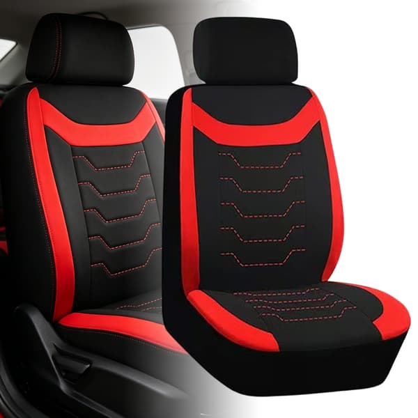 Bekvämt bilstolsöverdrag med texturerat mönster universellt för säteskydd Black - Front 2 seats