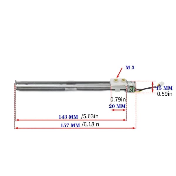 Lättvikts MicroSlide med 15 mm stegmotor 123 mm rörelse hög noggrannhet