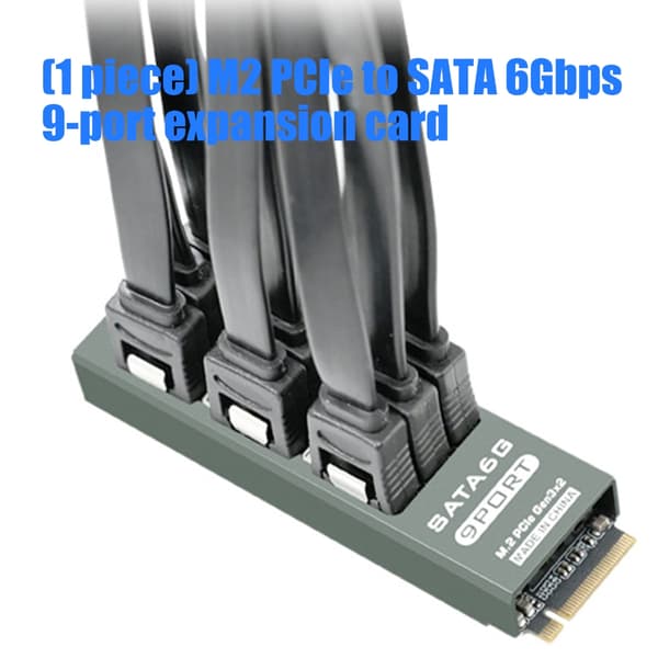 9-ports SATA3.0 6Gbps udvidelseskort til M.2 PCIe-forbindelse til datacentre